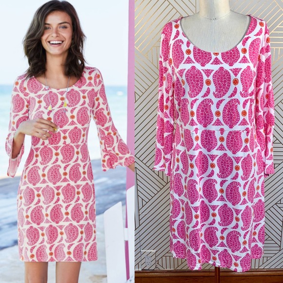 Boden Dresses & Skirts - Boden Miriam Jersey Tunic Dress Pink White Paisley